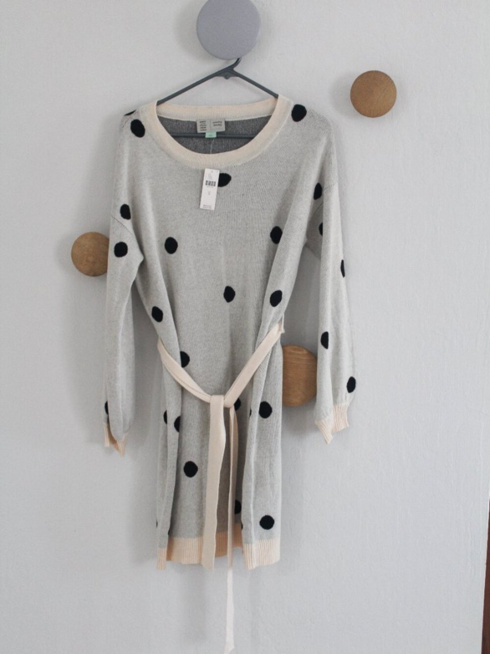 Anthropologie x Saturday Sunday Emilie Tunic Polka Dot Sweater Dress NEW Small - Picture 2 of 7